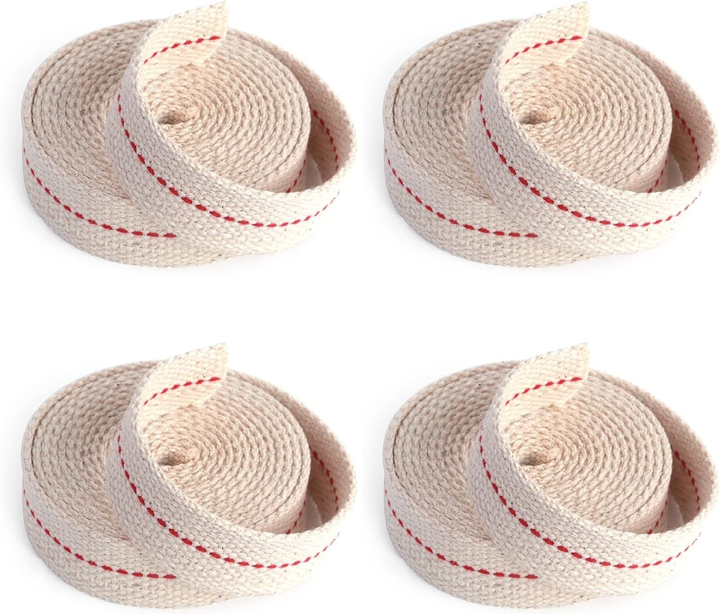 26 Foot /4 Rolls Oil Lamp Wick, 7/8 Inch Oil Lantern Wick, Flat Cotton Wick, Oil