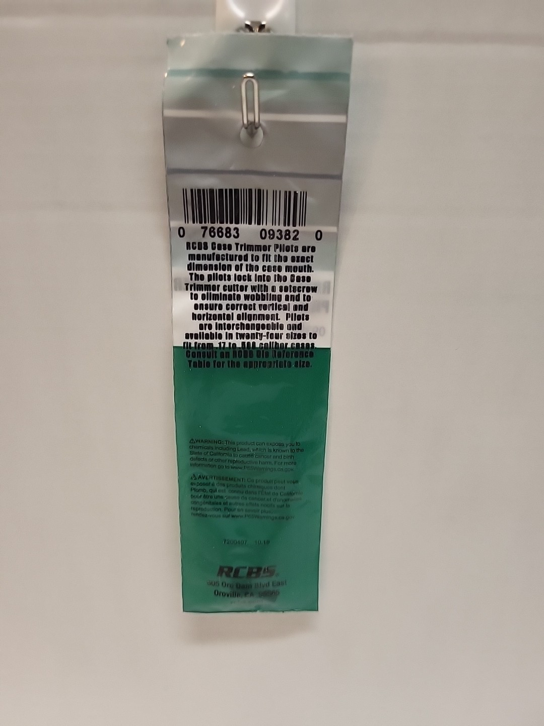 RCBS Rotary Case Trimmer Pilot .27 Caliber 09382