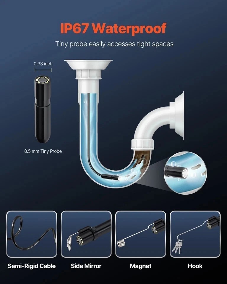 Endoscope Camera 1920P HD Borescope for Android & IOS with 10FT Cable