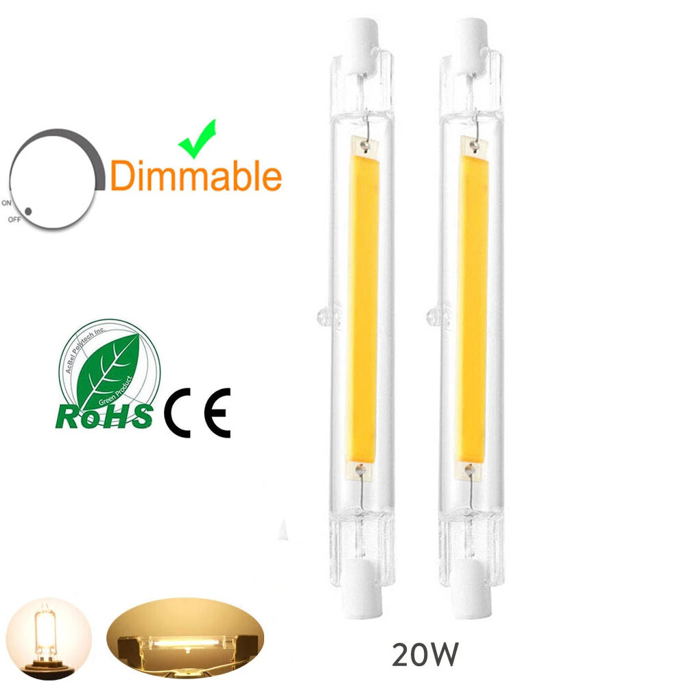 2X 118mm R7s LED Dimmable Bulb COB Lamp 20W Replace Halogen Light LED Spotlight