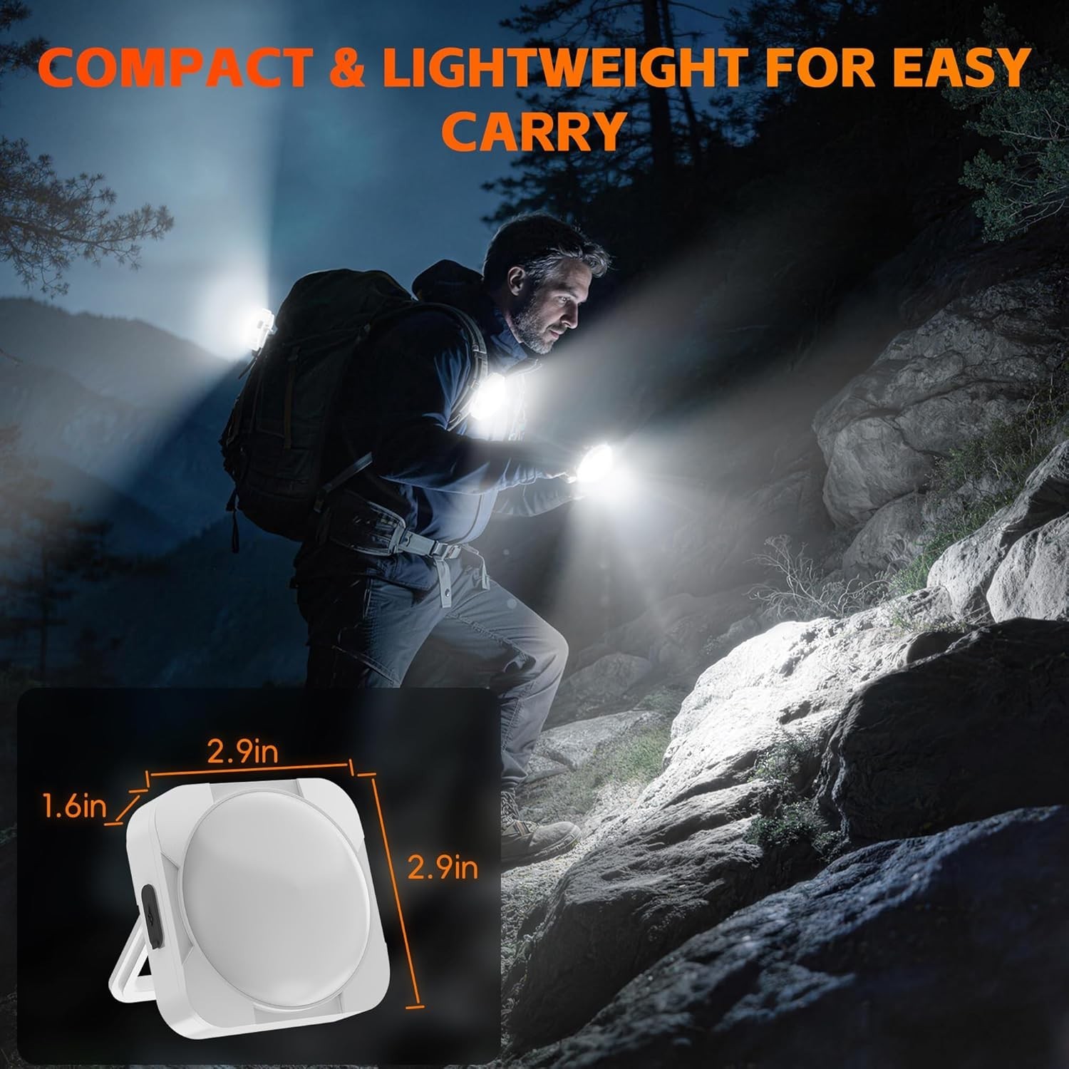 Rechargeable LED Camping Lantern 2000mAh Tent Light Waterproof SOS