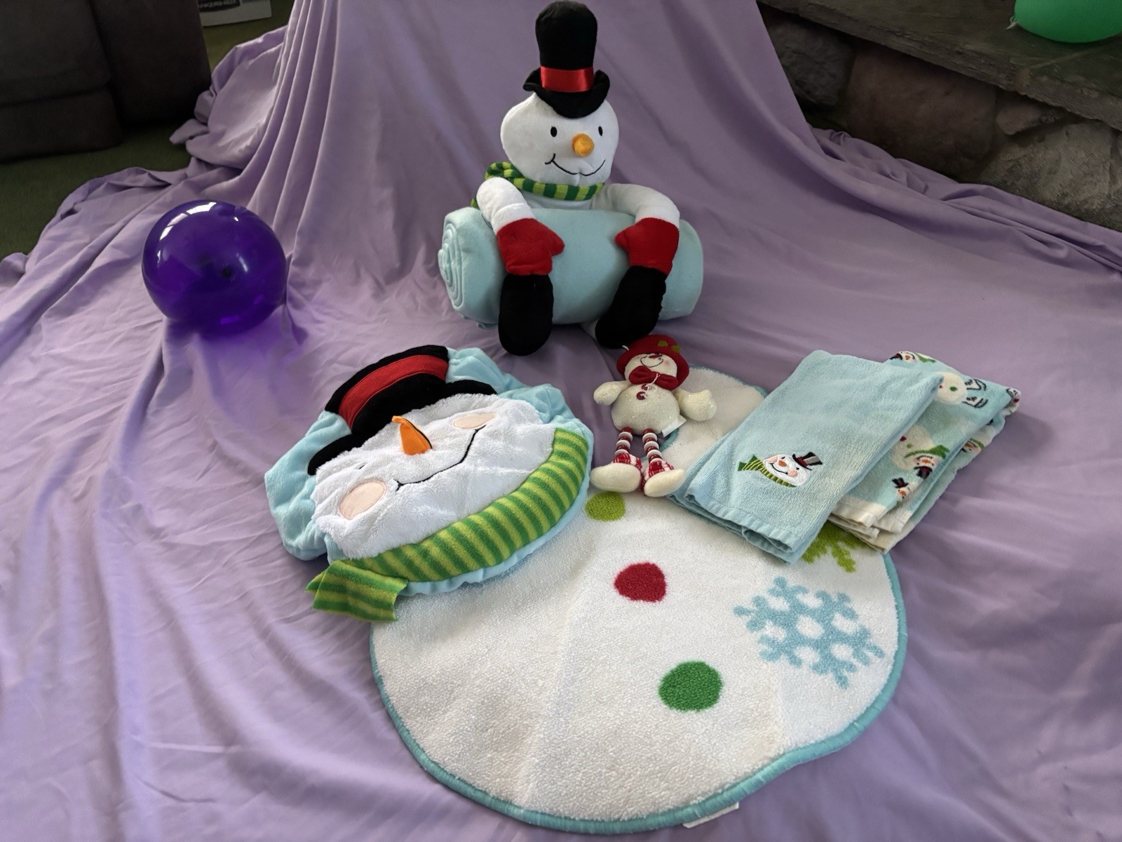 Children’s Festive Snowman Charm Bathroom Decor Set Winter Season