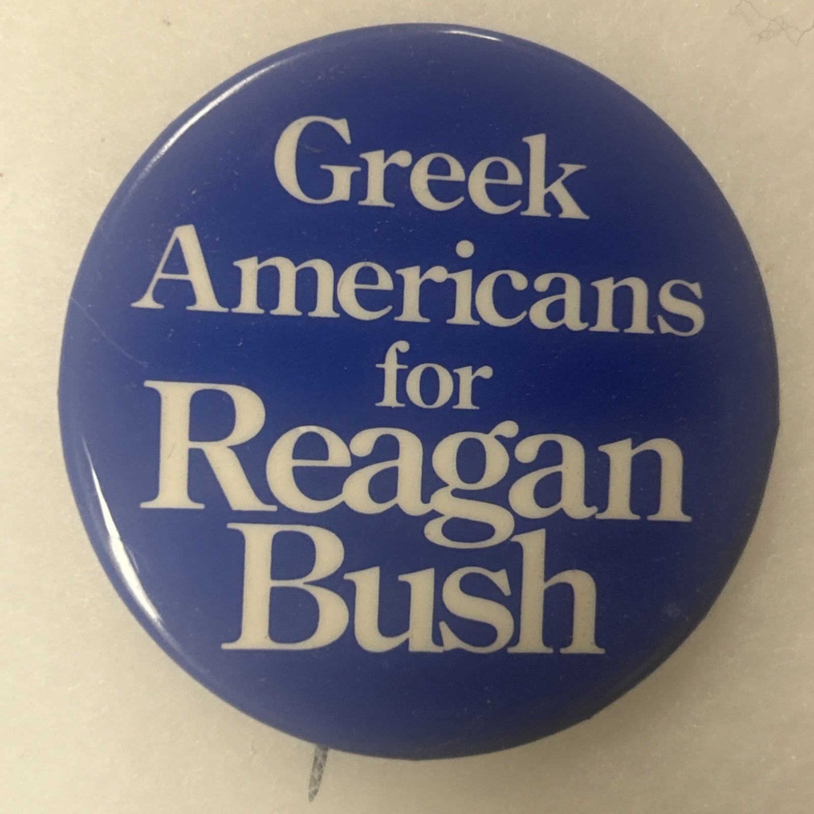Greek Americans for Reagan Bush  2 1/4” pinback button pin