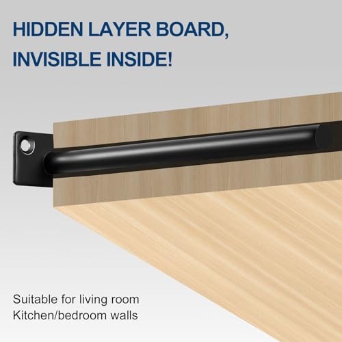 16 Pcs 8" Black Solid Steel Floating Shelf Bracket Blind 8 Inch,