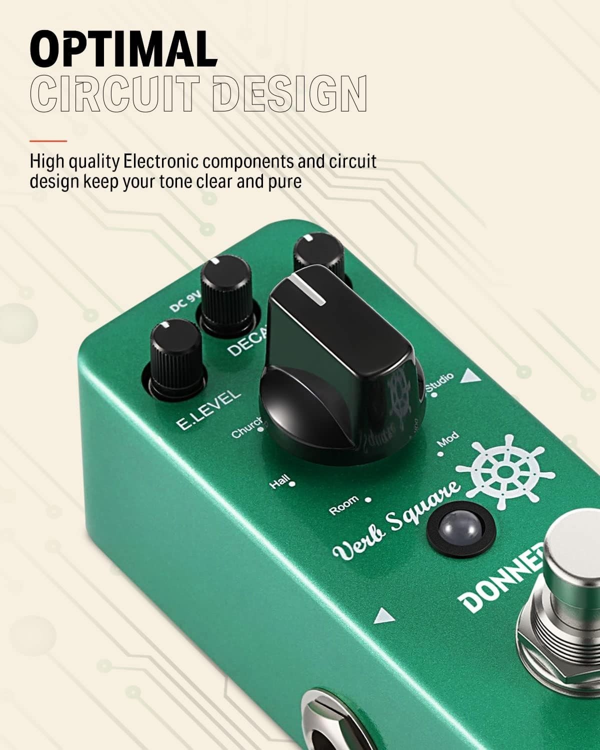 Donner Verb Square Digital Reverb Pedal 7 Modes READ DESCRIPTION