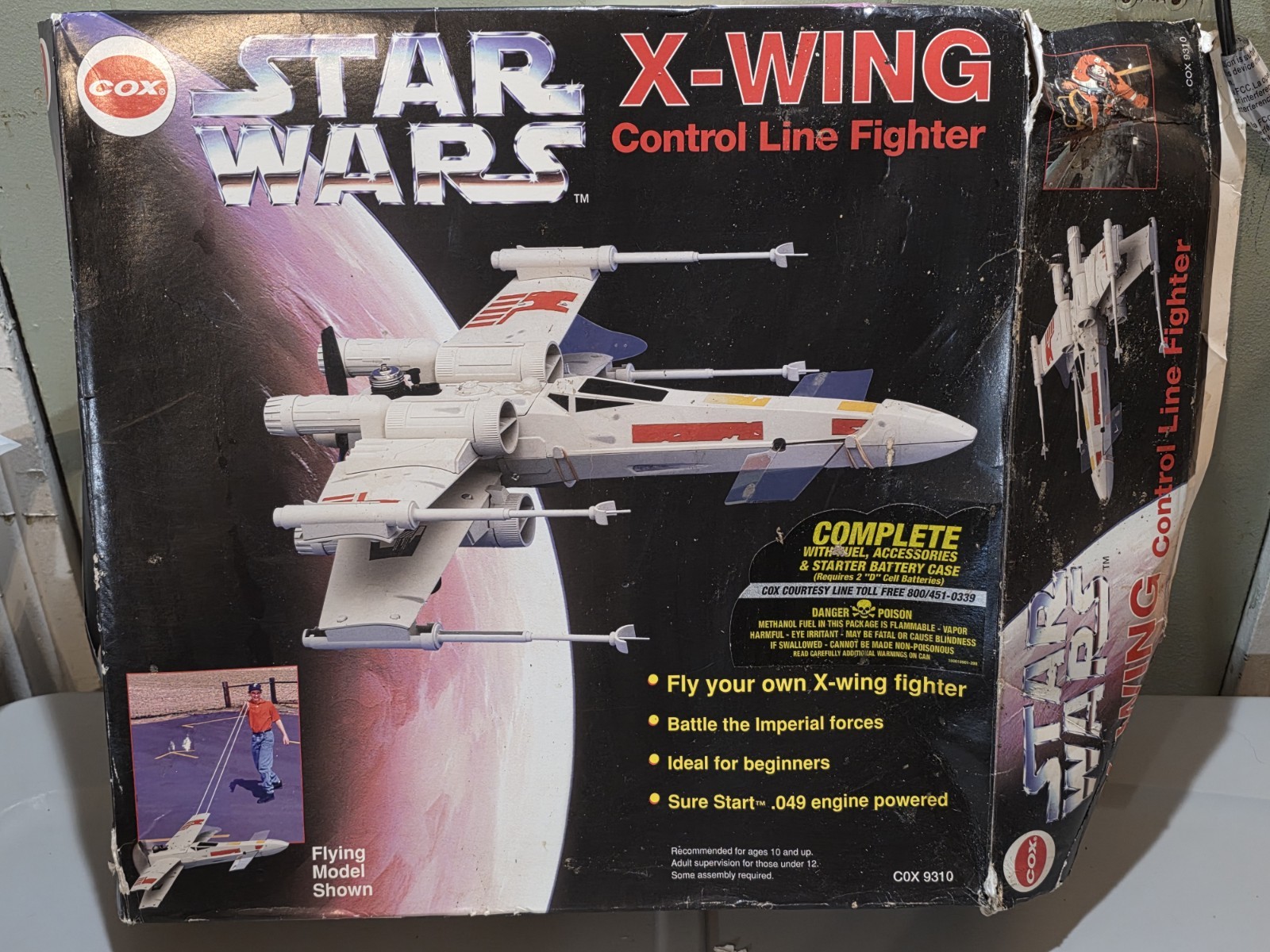 Cox Star Wars X-Wing Control Line Fighter Tether Plane 049 Engine 9310 Complete