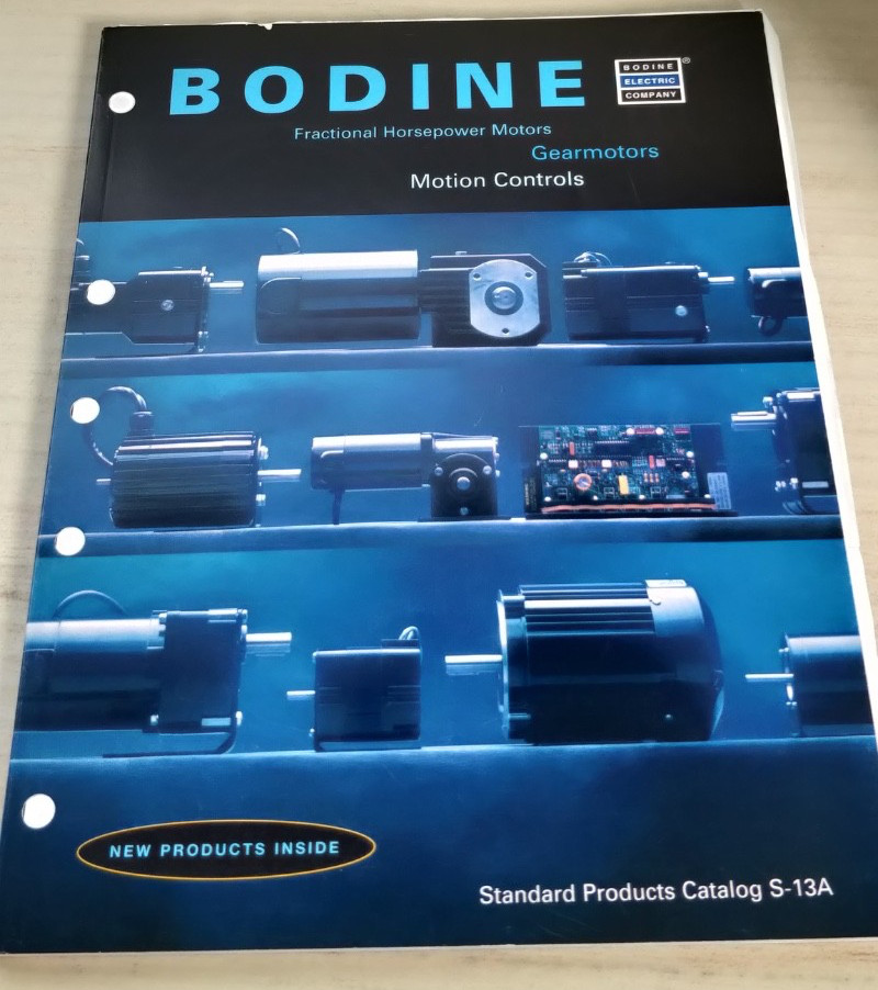 1998 ~ Bodine Electric Company Catalog S-13A -  HP Motors Gearmotors control C1