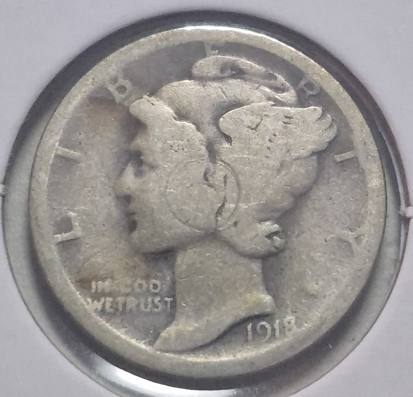 1918 P Mercury Dime  - Almost Good - SILVER  E