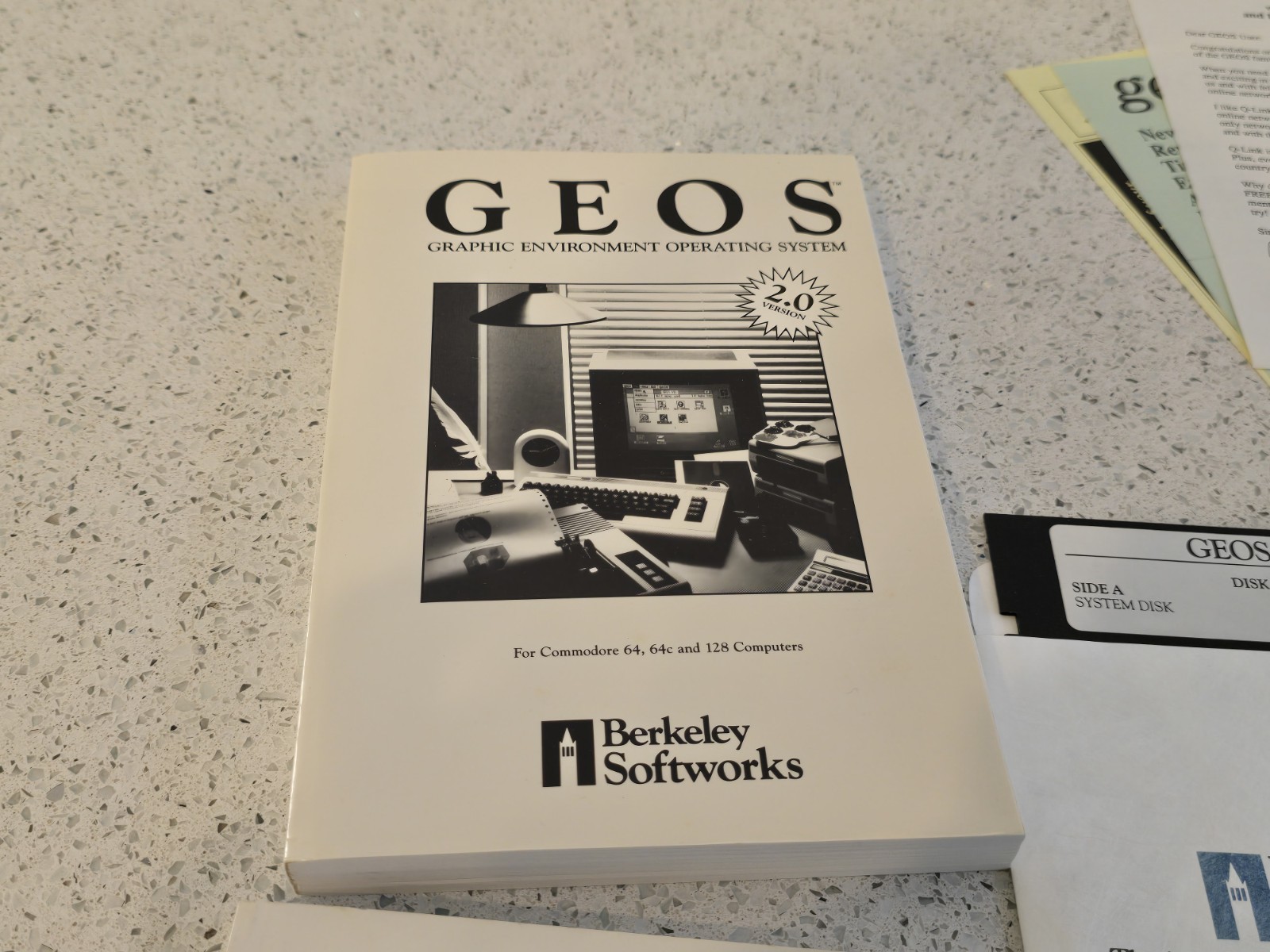 GEOS 2.0 Commodore 64 128 64C Operating System w/ Box Manuals Paperwork 80s