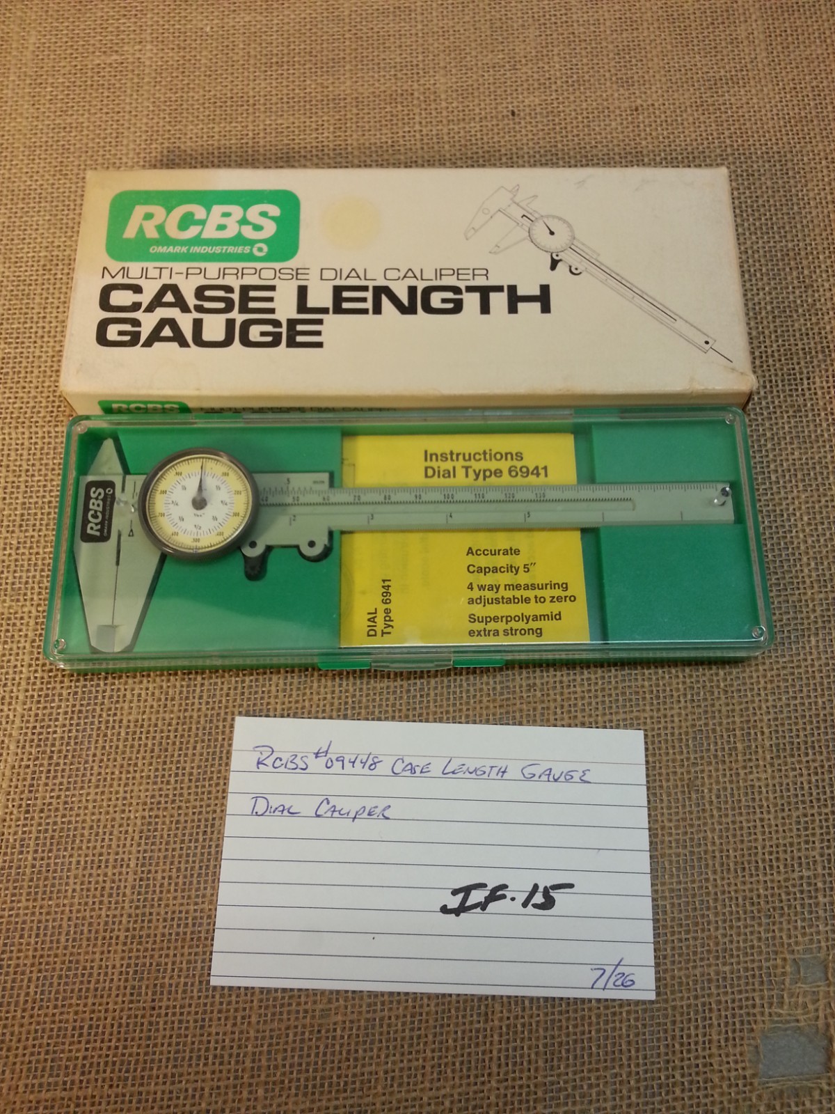 RCBS #09448 Case length Gauge Dial Caliper