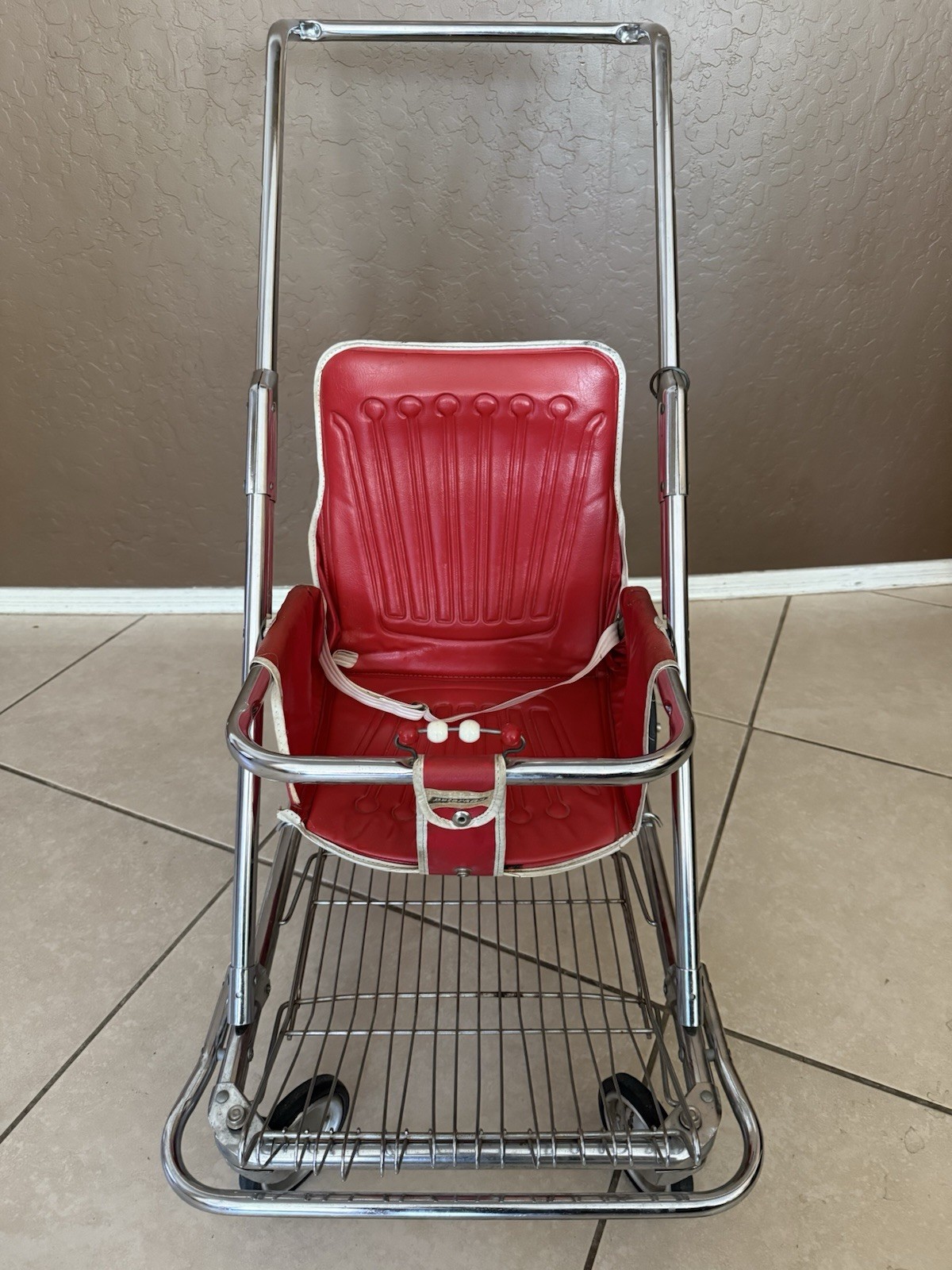 Stroller Vintage Antique Retro Peterson Baby Seat Walker Highchair Infant RED