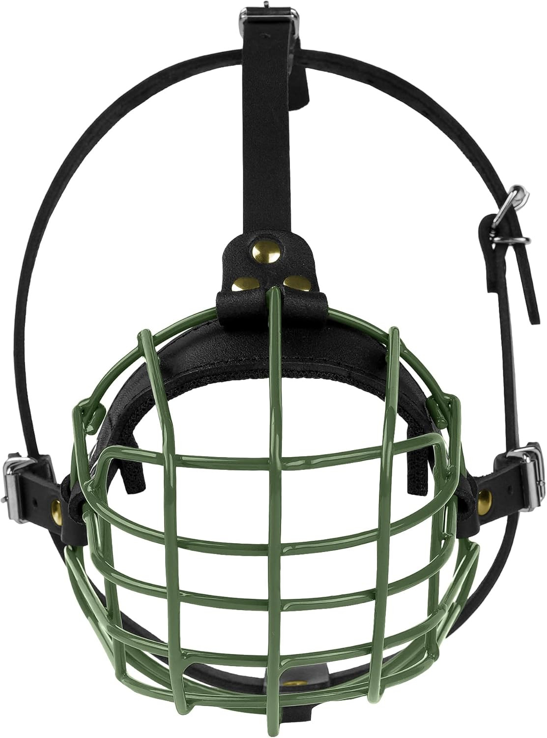 Pitbull Dog Muzzle Metal Mask Amstaff Secure Wire Basket Adjustable Durable Leat