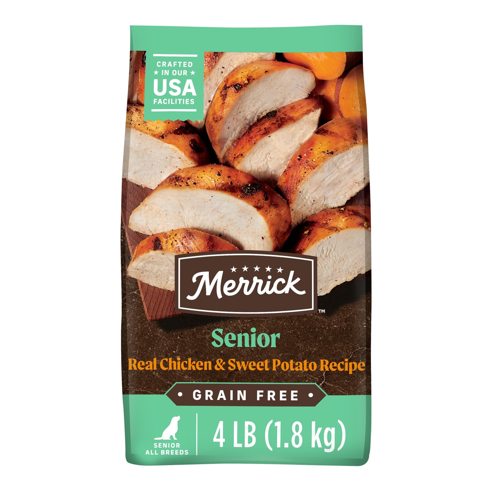 Merrick Premium Grain Free Dry Senior Dog Food, Wholesome And Natural Kibble, Re