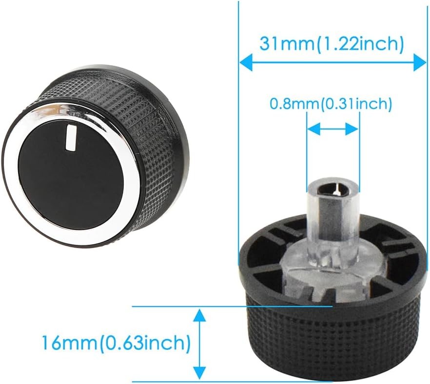 Temperature Control Knob Climate Heater Control Knob Compatible with Van 3PCS