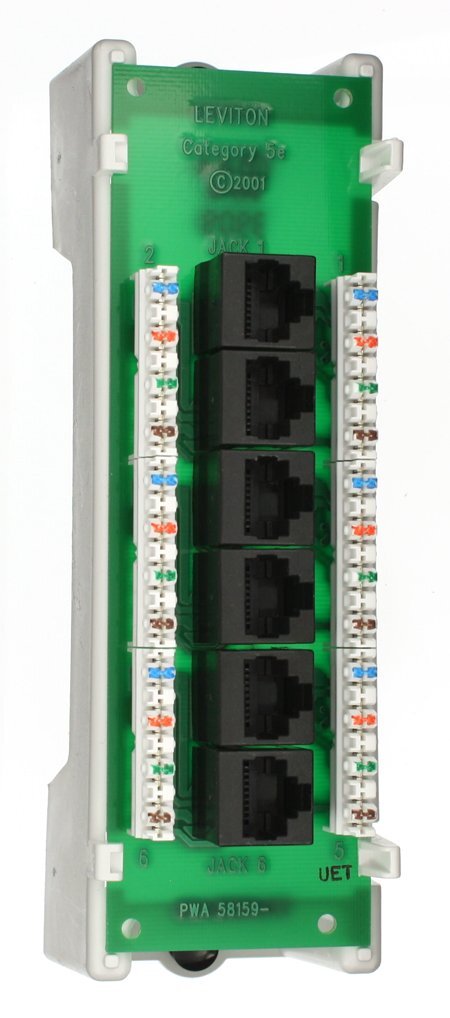 6 Port Cat5 Voice and Data Module for Structured Media Cabling Solutions