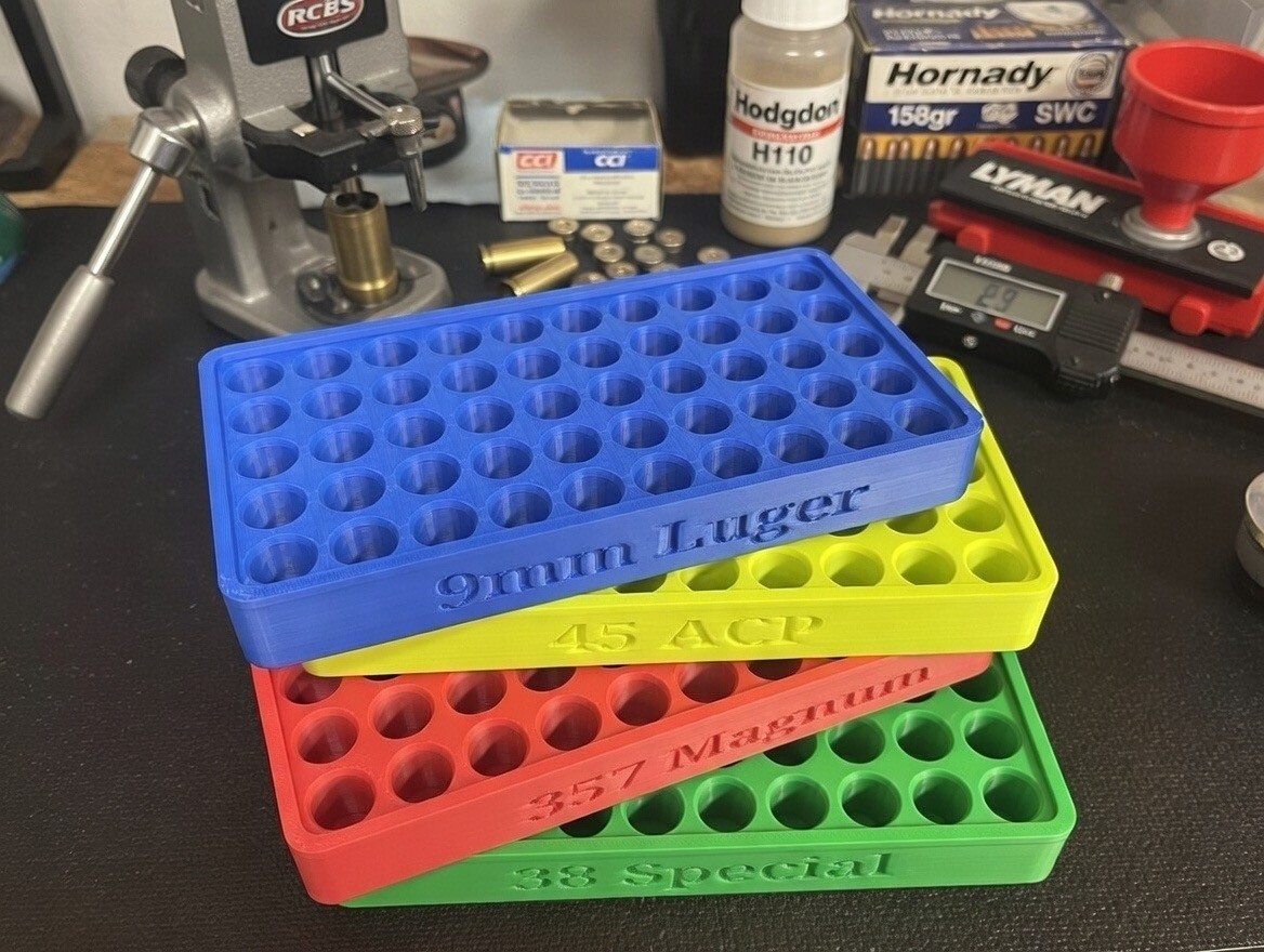 Custom Value Reloading Tray- 50 Round: Most Any Caliber!