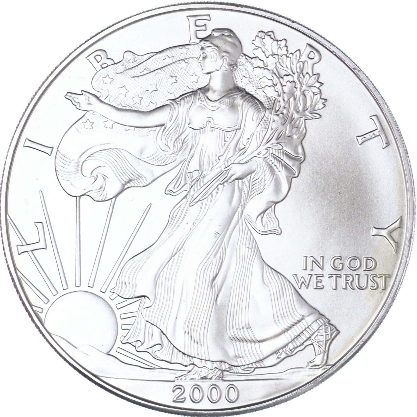2000 American Silver Eagle 1 Oz Gem Brilliant Uncirculated Coin
