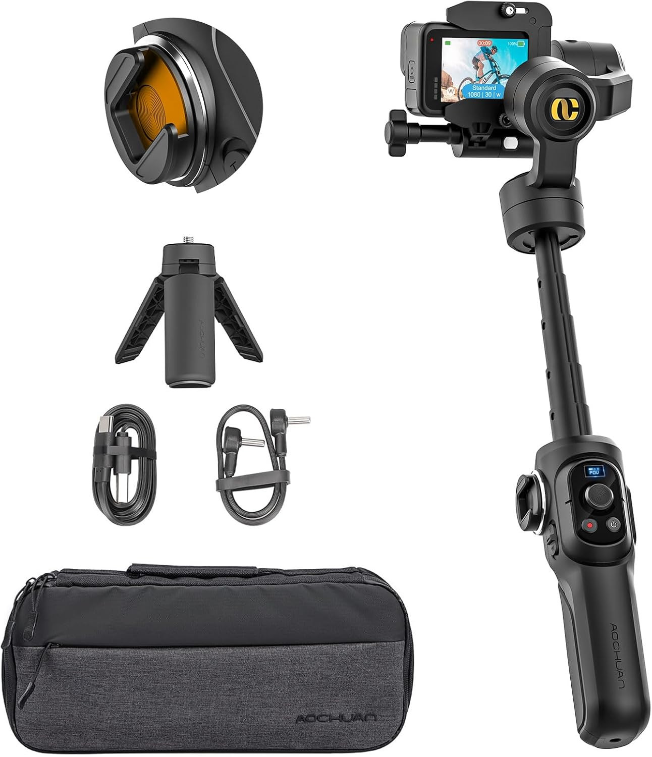 Gimbal Stabilizer for OSMO Action4 Sport Camera, 3-Axis Handheld Stabilizer for