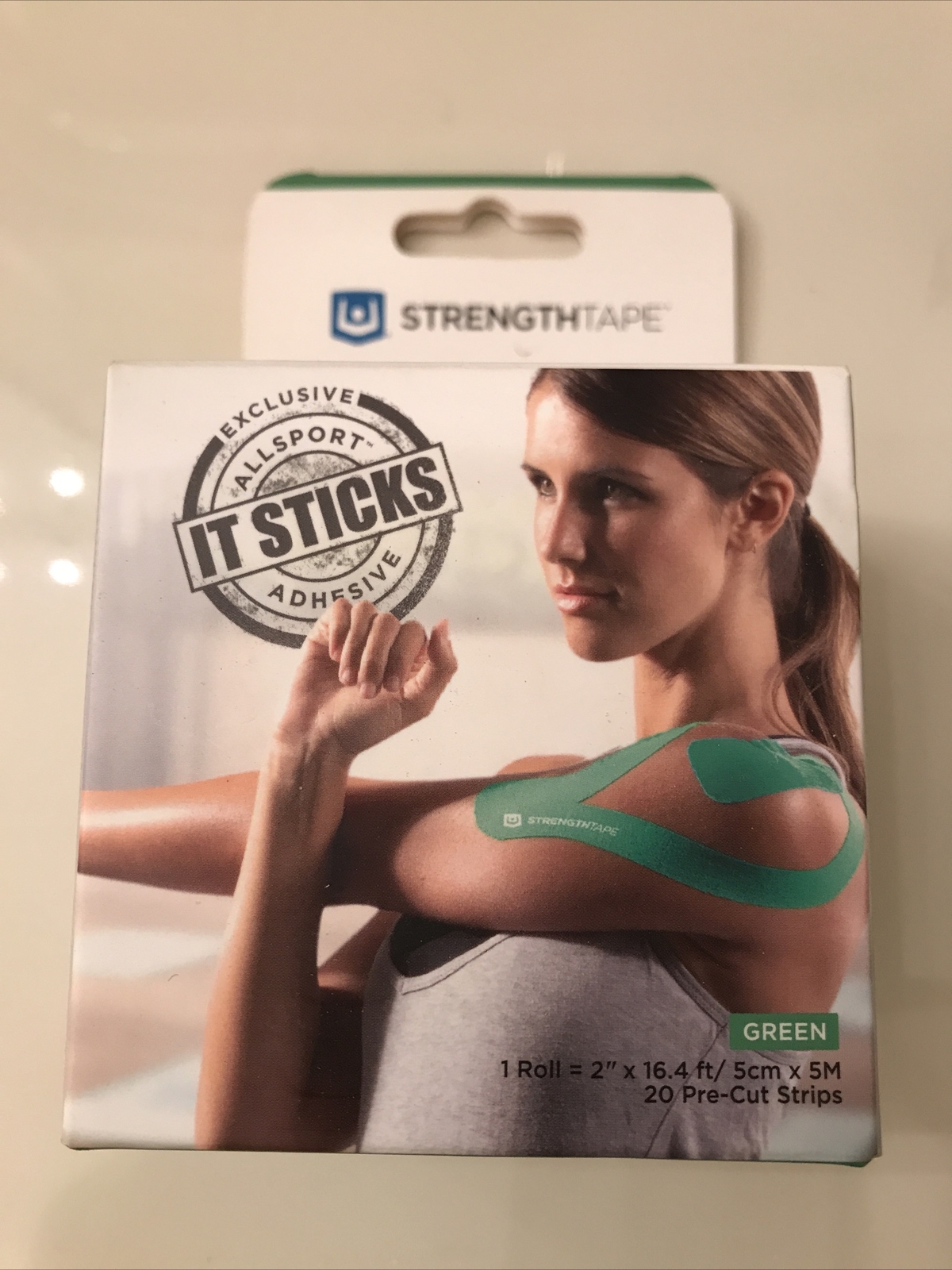 CAREX 6370-510PC StrengthTape Kinesiology Tape 5M Precut Roll, Green - Free Ship