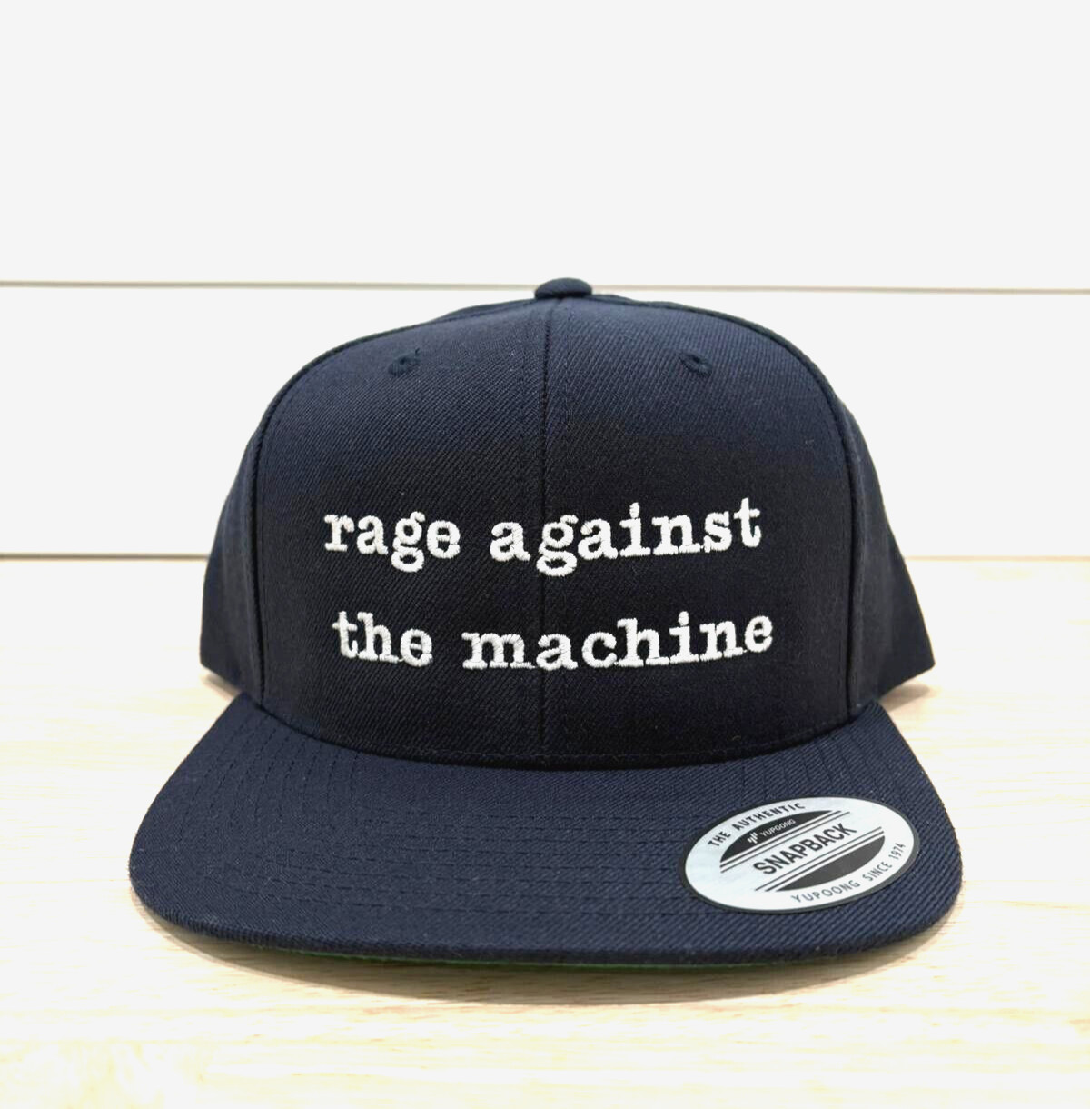 Rage Against The Machine Spellout Adult Blue Navy Snapback Hat Cap OSFM