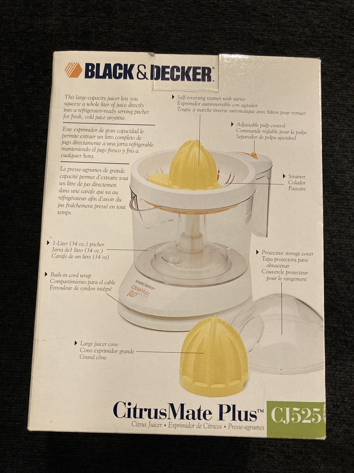 Black & Decker (CJ525) 1 Liter CitrusMate Plus Juicer w/ Adjustable Pulp Control