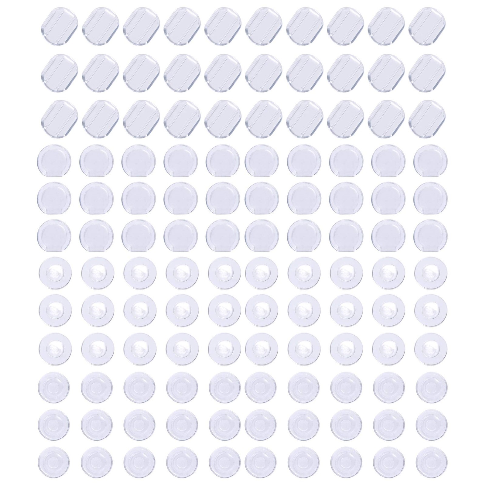 120 Pieces 4 Sizes Earring Back Pads Clear Silicone Comfort Earring Cushions for