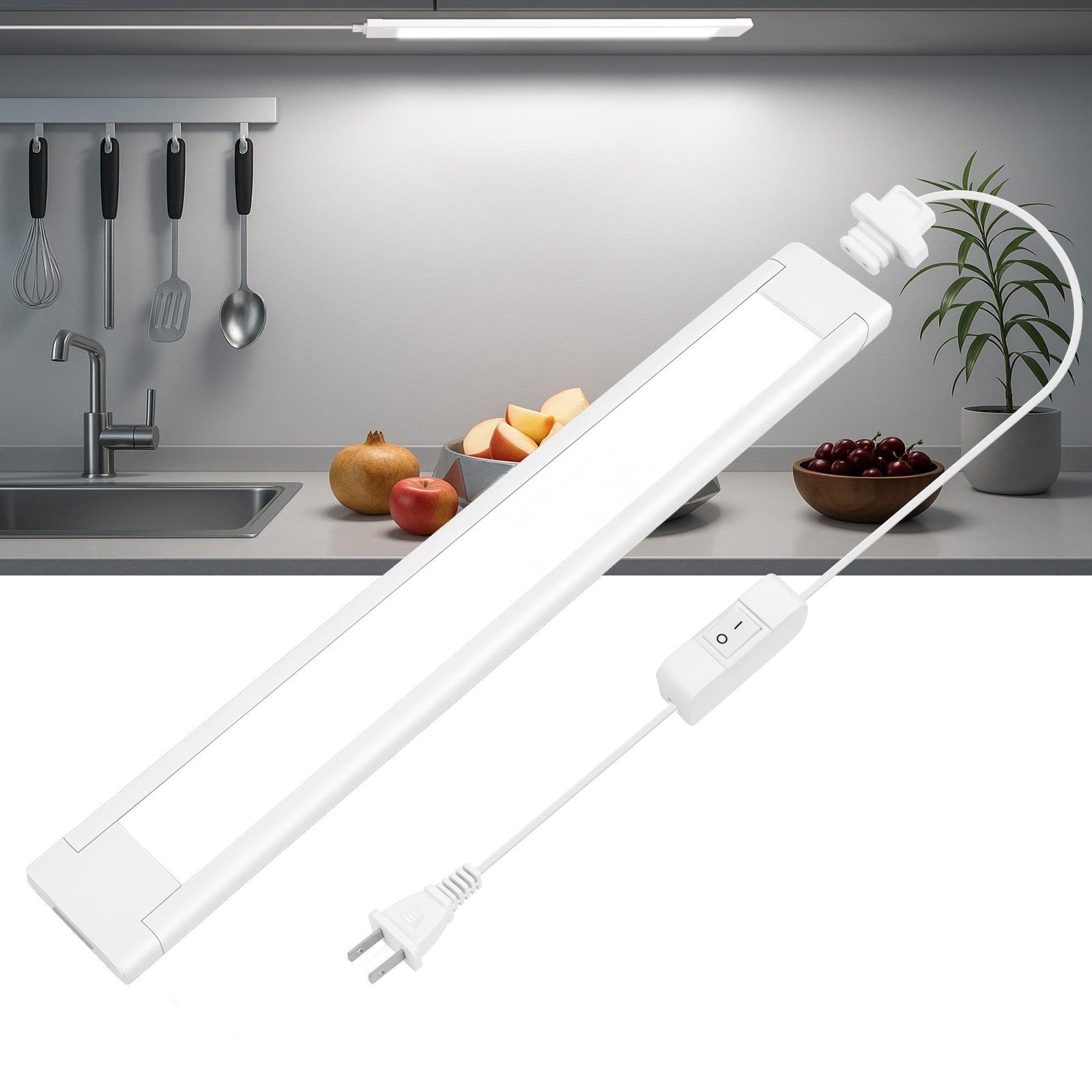 Under Cabinet Lighting Plug in, 14 Inch Linkable Ultra Bright LED Light Bar, ...