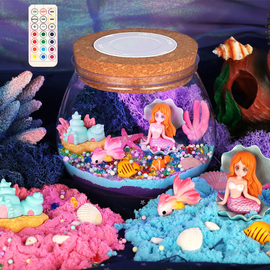 Craft Kit for Kids - LED Night Light Up & Remote Mermaid Birthday Gifts Toys