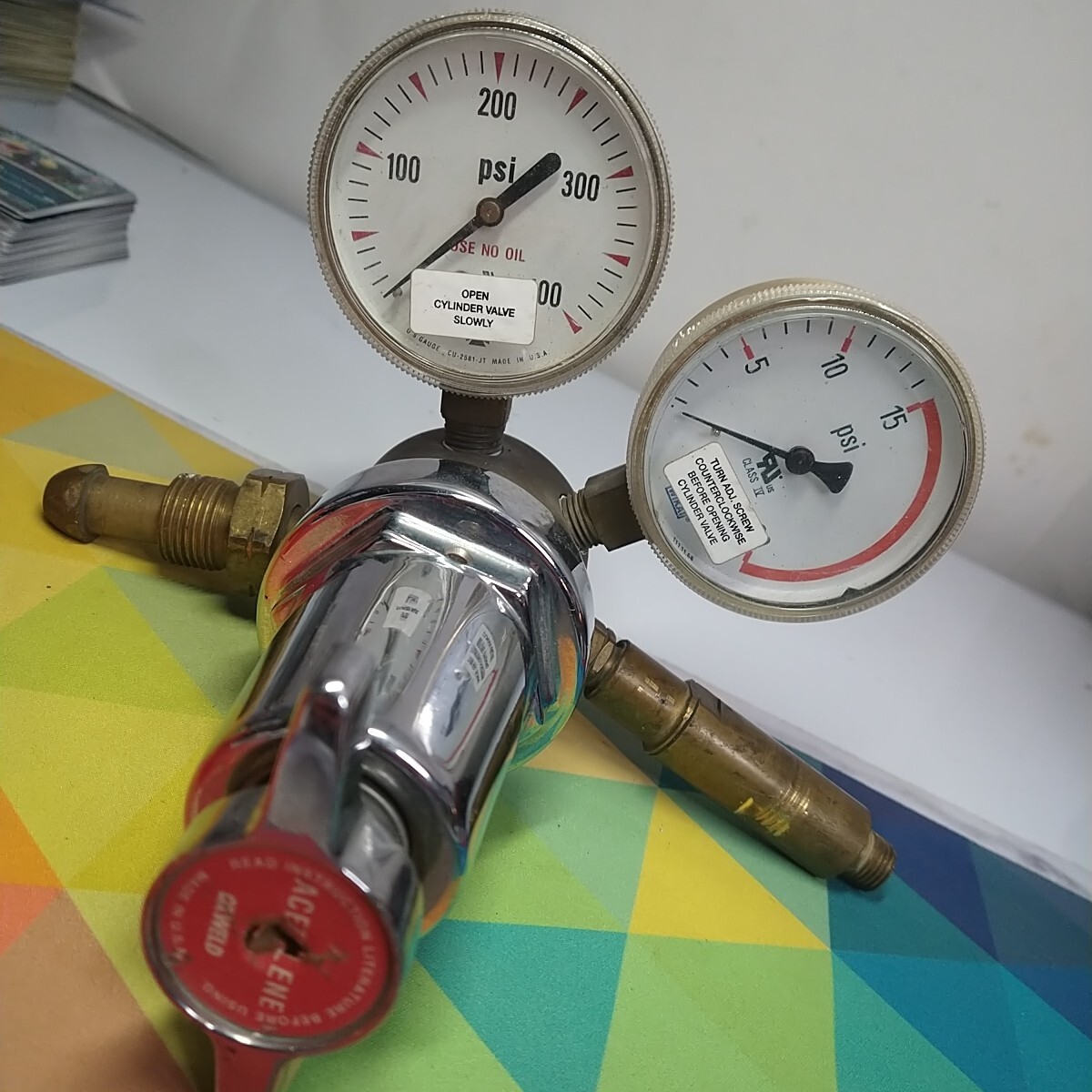 9601 Oxweld R-76, 15-510 Trimline Welding Acetylene Gas Regulator 2-Stage 3K psi