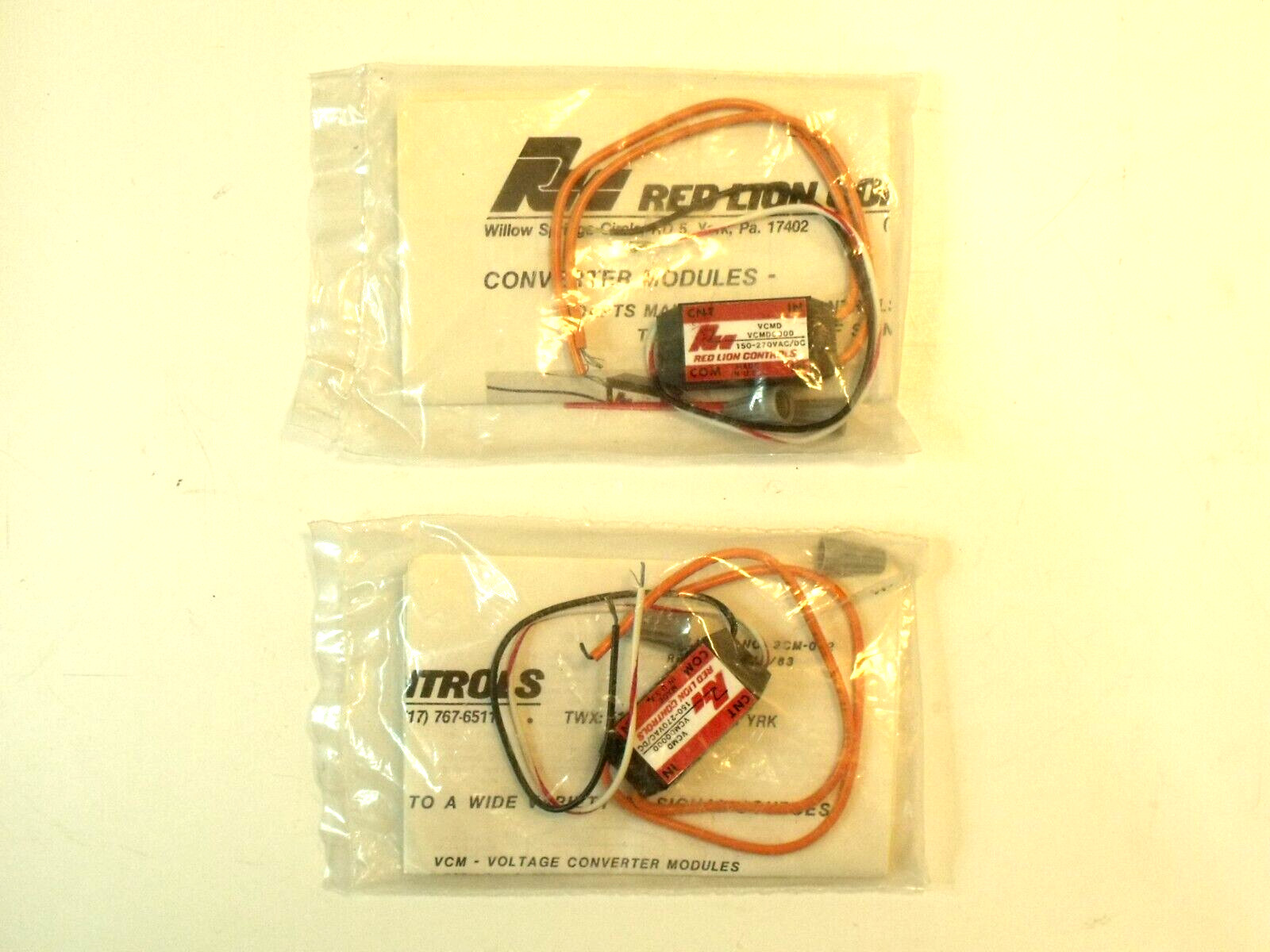 (2) NIB Red Lion Controls VCMD0000 Voltage Converter Modules:  150-270V AC/DC In