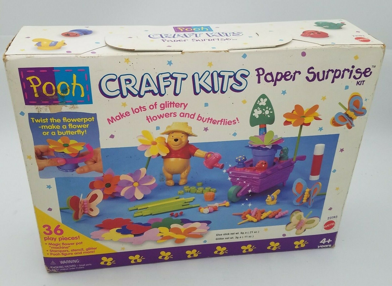 NIB Disney Winnie the Pooh 36pc Paper Surprise Flower Butterfly Child Craft Kit
