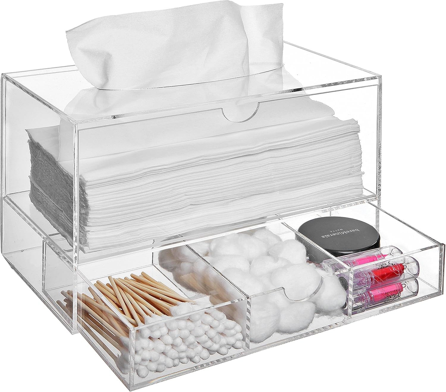 My Modern Clear Acrylic Facial Tissue Dispenser Holder with Pull-Out