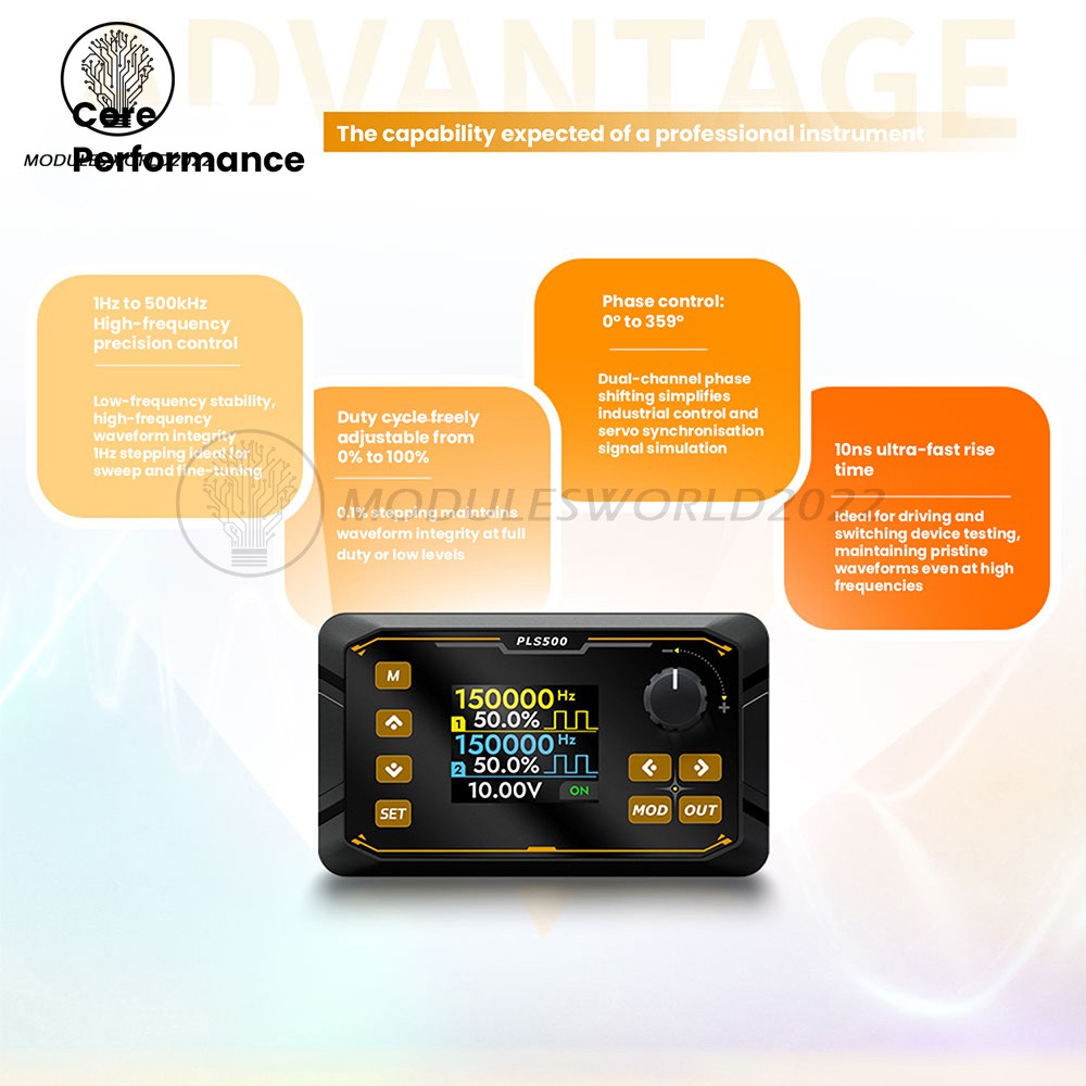 PLS500 Dual-Channel Pulse PWM Signal Generator Adjustable Programmable Dead zone
