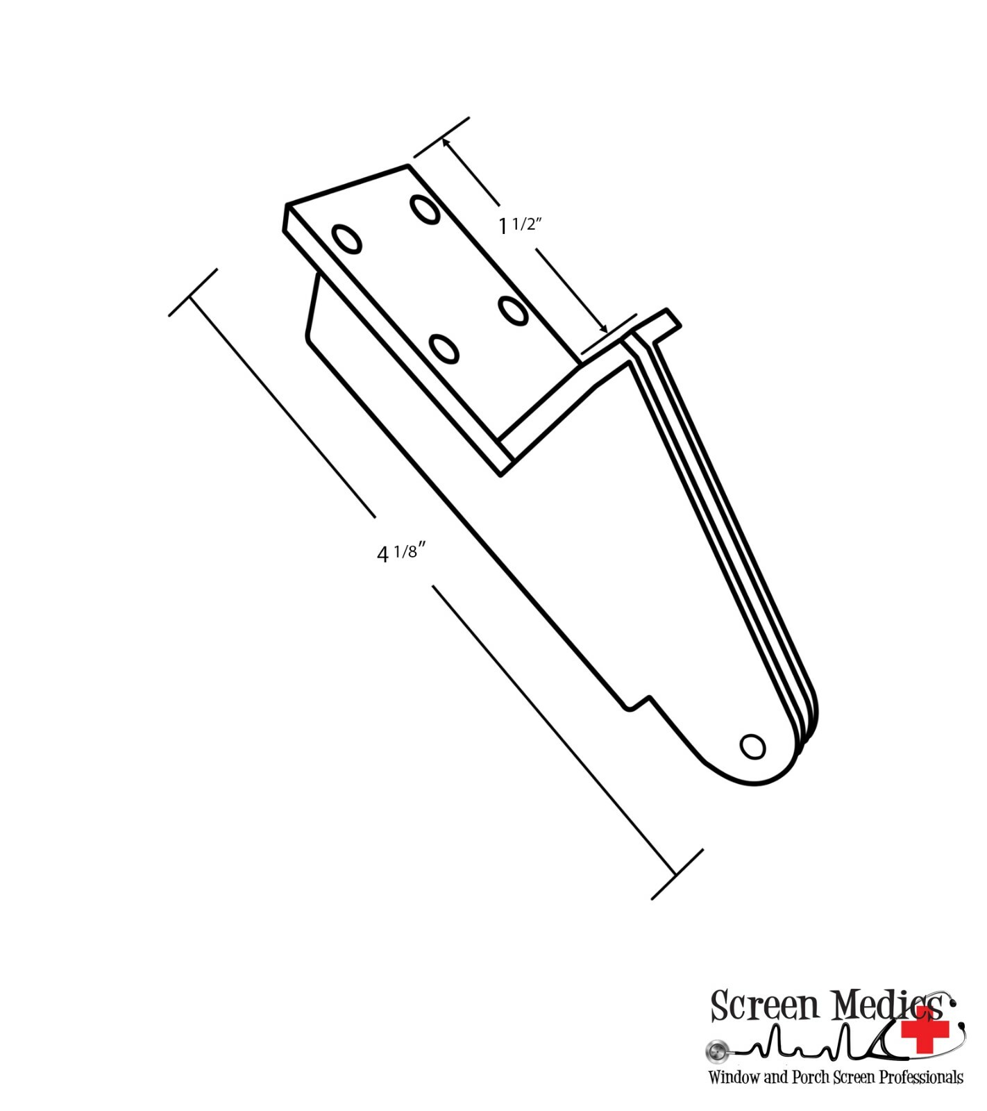 2 Pack - Vinyl Screen / Storm door closer bracket -BLACK