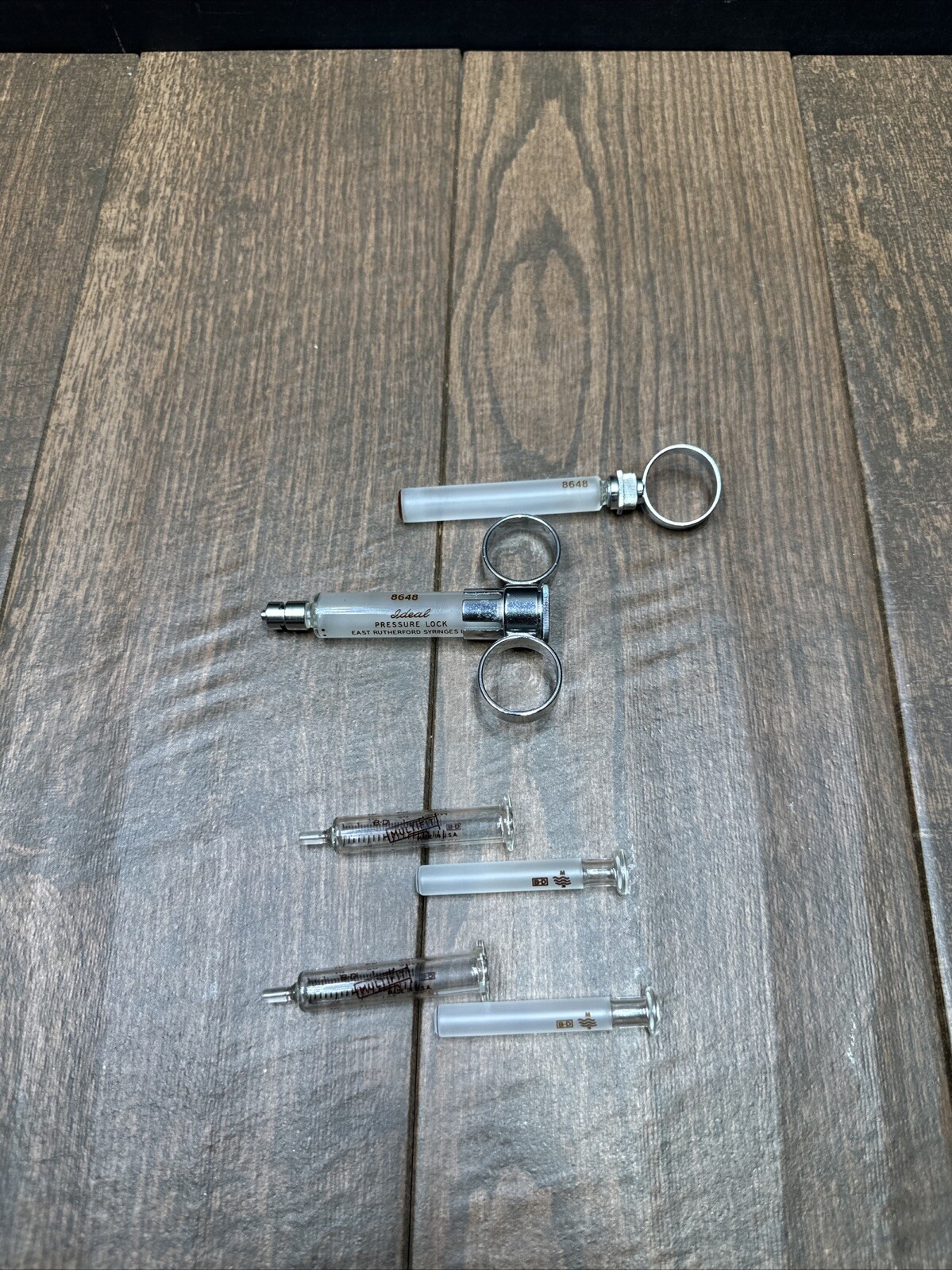 Vintage - East Rutherford Syringes - "Ideal Pressure Lock" - Two-piece - 5 cc