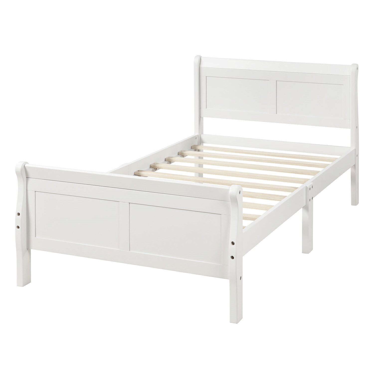 Twin Size Bed Frame Wooden Platform Bed Frame with Headboard and Footboard