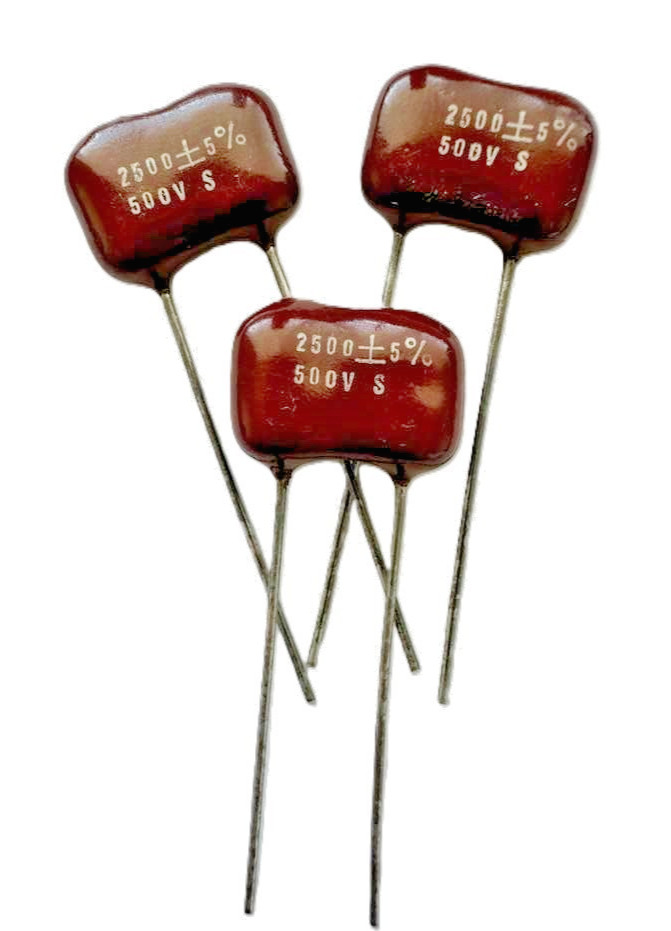 3X - 2500pF @ 500V 5% - (DM19) DIP MICA CAPACITOR ~OSCILATORS/RF/FILTERS (m)