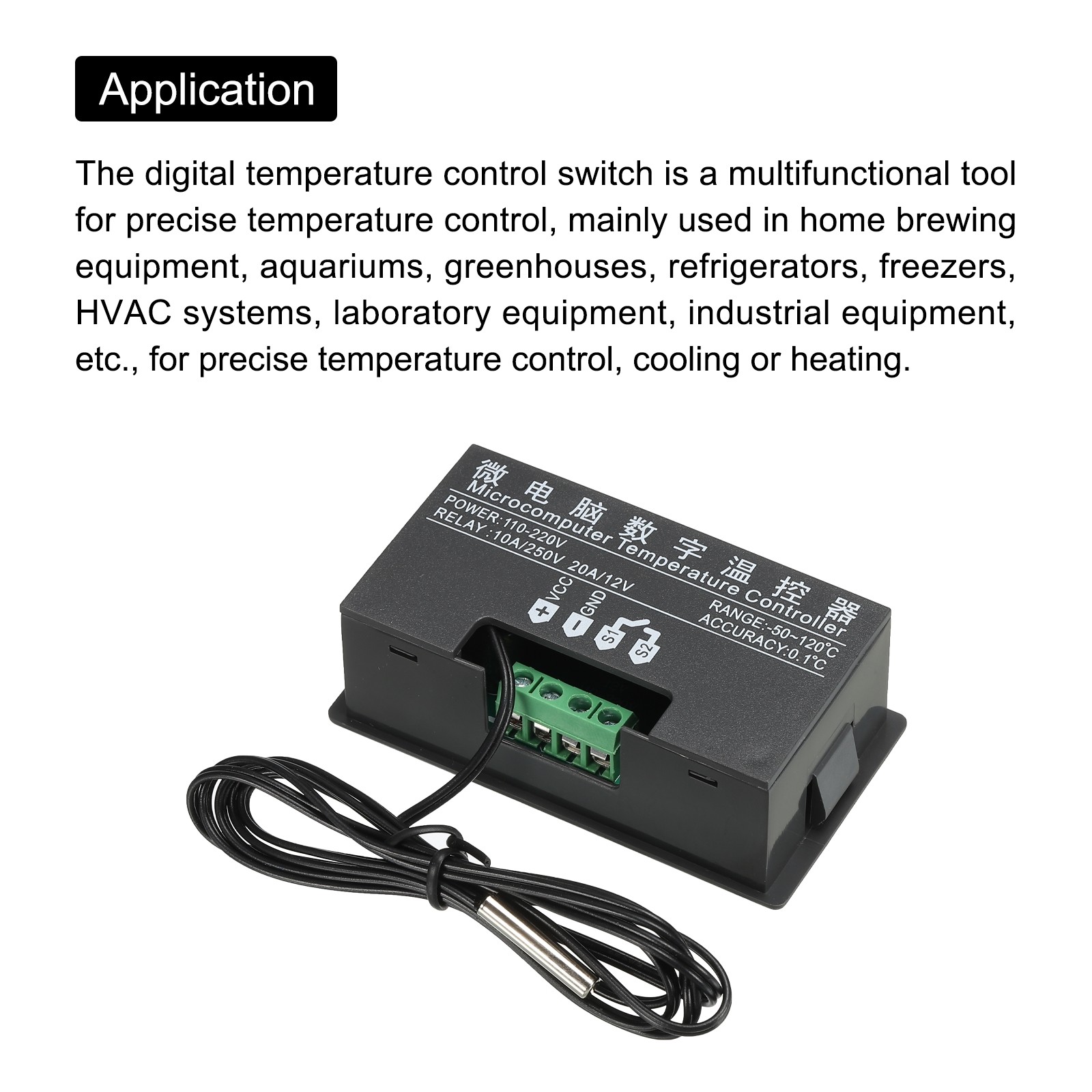 2 Pack W-3230 10A AC 110-220V Digital LED Temperature Controller