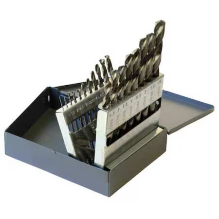 Chicago-Latrobe 47924 19Pc 135 Degree Heavy-Duty Cobalt Jobber Length Drill Set