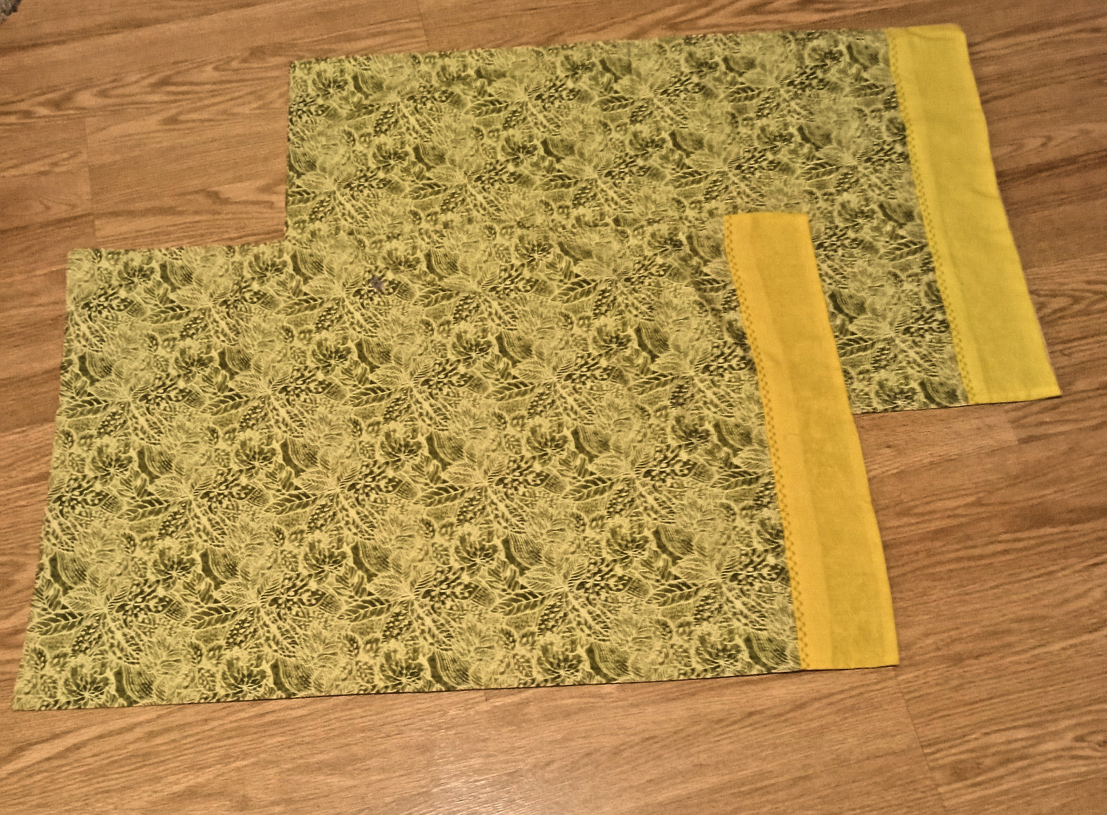 Set of Two Tropical Plant Pillowcases - 31" x 20" - Handmade