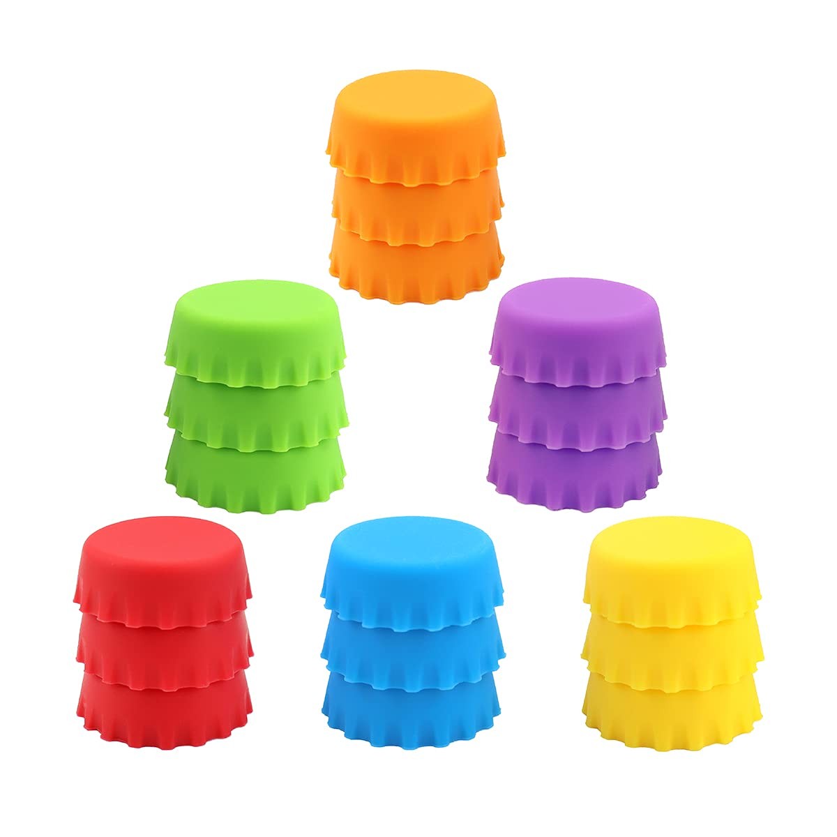LEEFONE 18 Silicone Reusable Caps for Home Brew & Soft Drink Bottles, Soda & ...