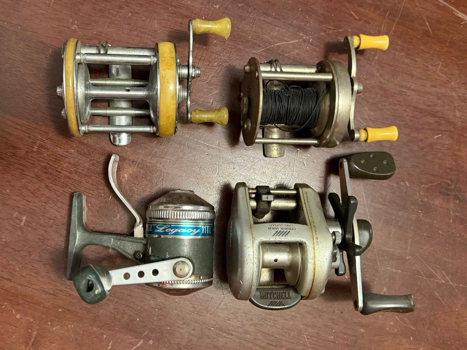 Vintage Fishing Reel Lot - Shakespeare, Mitchell, Zebco - 4 Reels -