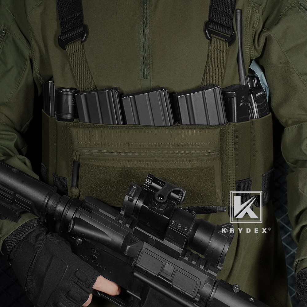 KRYDEX Concealed Carry Low-Vis Chest Rig Pouch Elastic Cummerbund Ranger Green