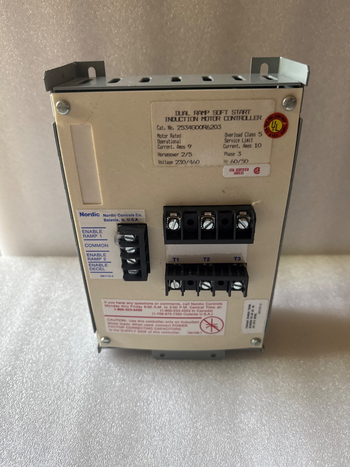 Nordic 2534100 Dual Ramp Induction Motor Controller, Soft Start