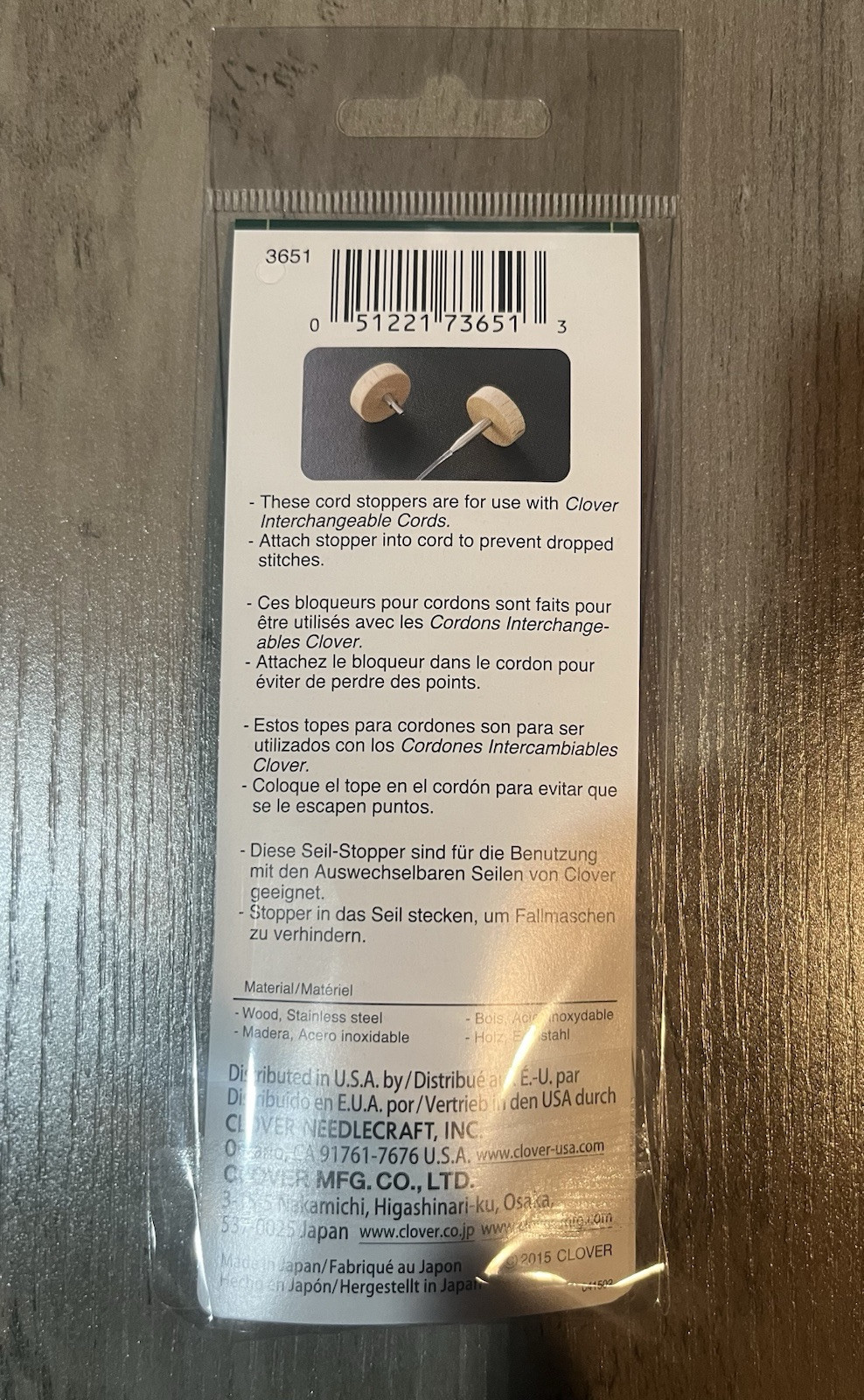 Clover 2pc Interchangeable Cord Stoppers - Item #3651