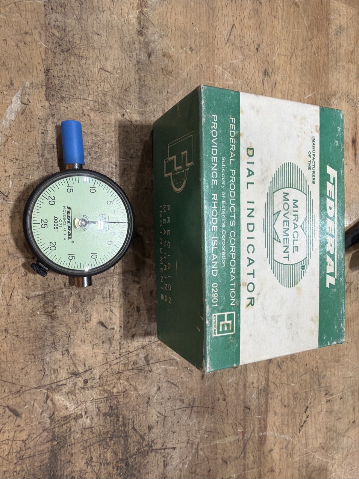 USA New Old Stock FEDERAL Dial Indicator Reads  .0005" graduations C71