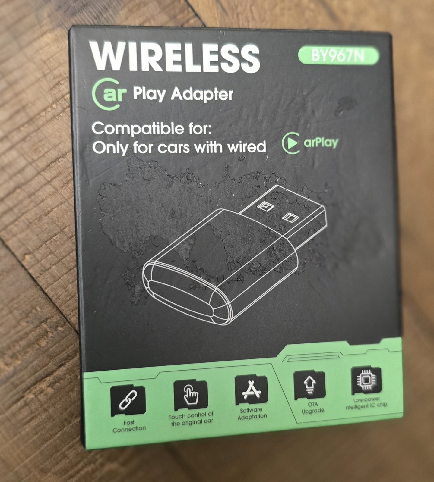 Wireless Car Play Adapter for Cars with wired CarPlay BY967N