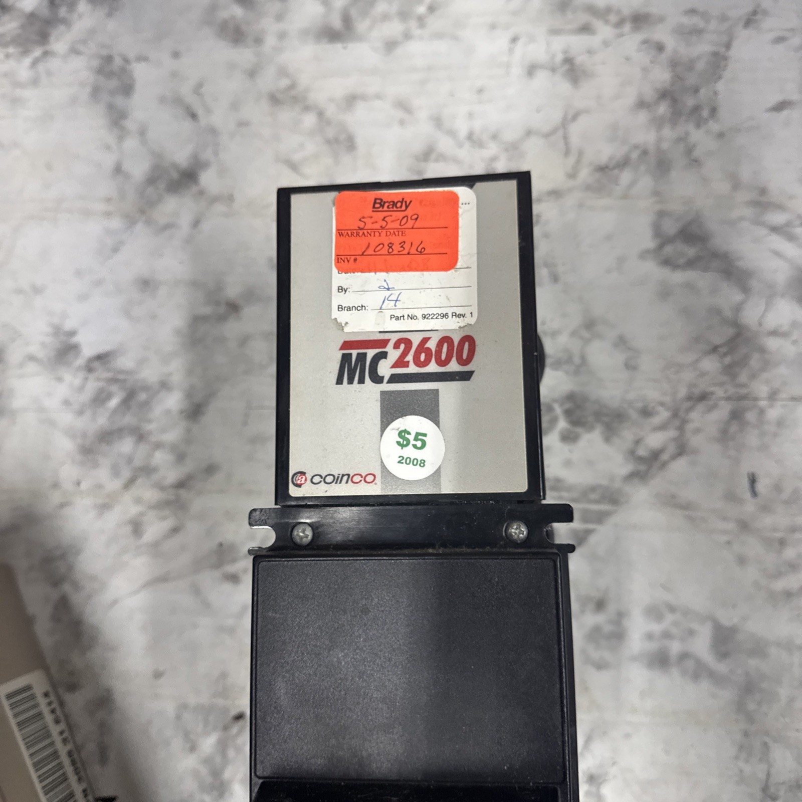 Coinco MC2600 Bill Acceptor Validator Vending Arcade Amusement UNTESTED AS IS