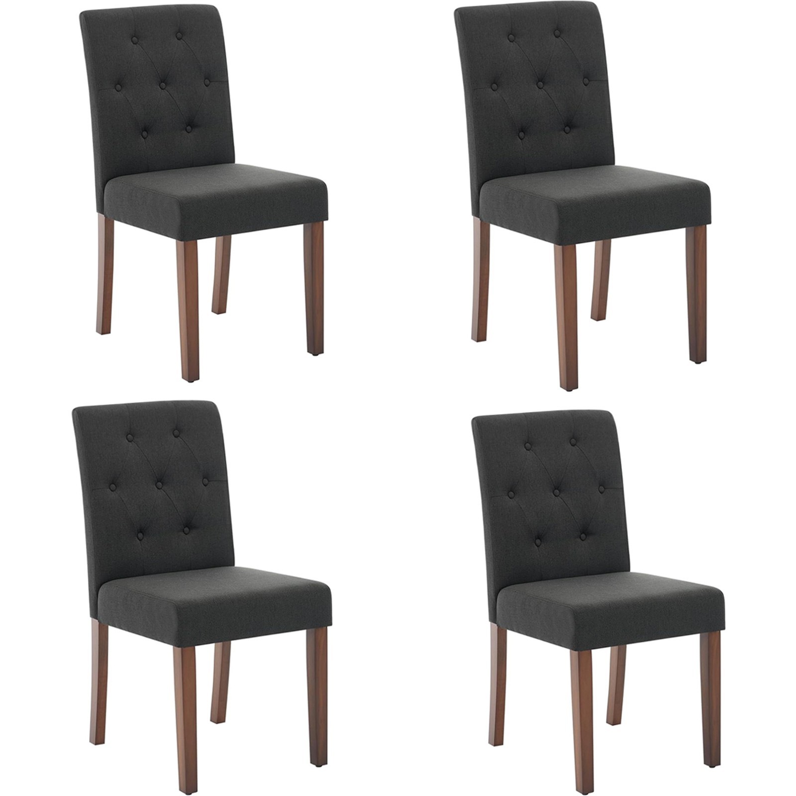4-Pack High-Back Dining Chair - Wood Leg with  Linen Upholstered, Easy Assembly