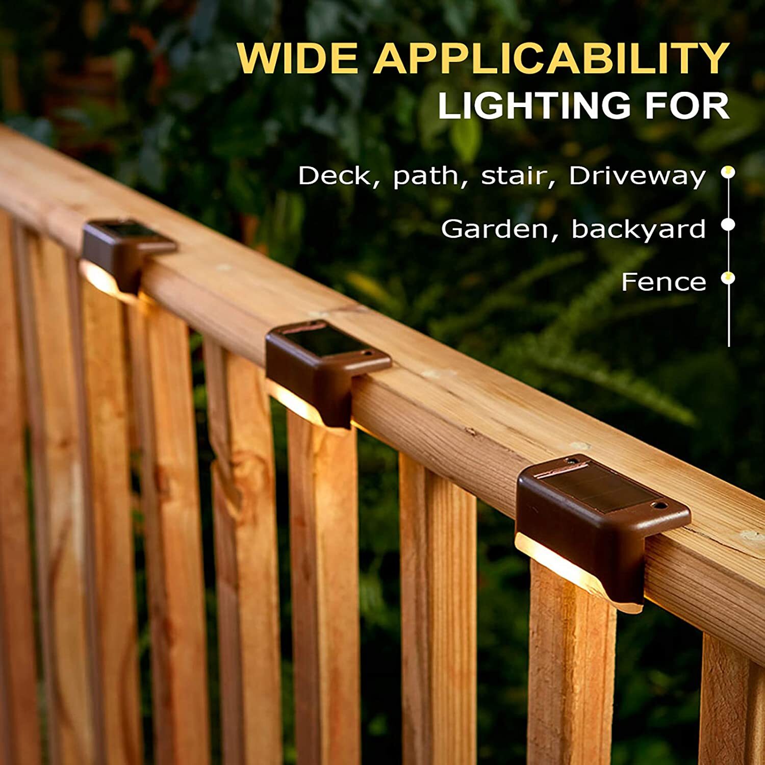 16Pcs Solar LED Deck Lights Outdoor Garden Patio Railing Decks Path Lighting